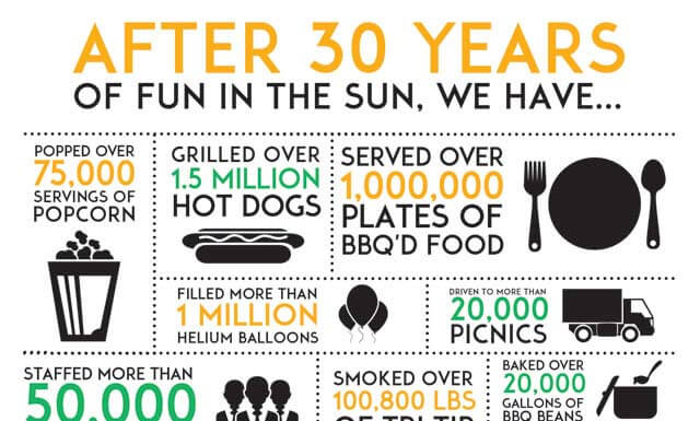 30 years picnic people infographic